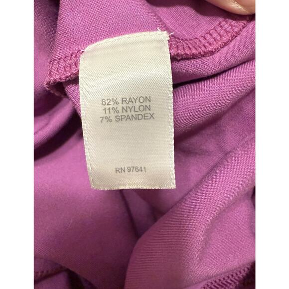 J. Jill Wearever Collection Tank Dress Sz XLP Purple Pleated Midi Stretch Casual - Picture 10 of 12